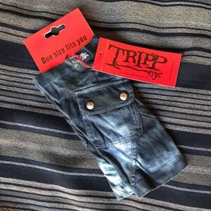TRIPP NYC NWTs OSFM Arm Warmers with Small Pocket Unisex Denim Blue Indigo